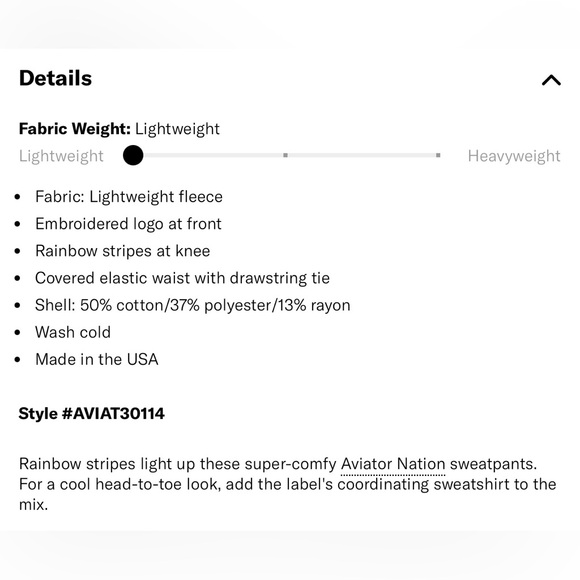 NWTA Aviator Nation Sweatpants Small - Picture 7 of 8